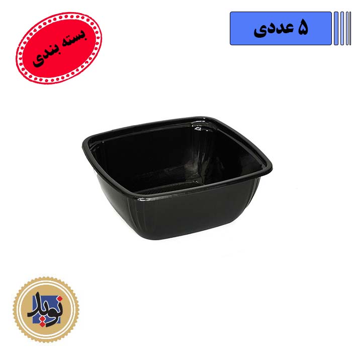 ظرف سوشی مشکی کد M600-(5عددی)