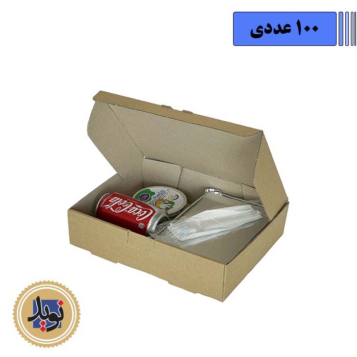 جعبه غذا مقوایی یک و نیم پرس-(100عددی)