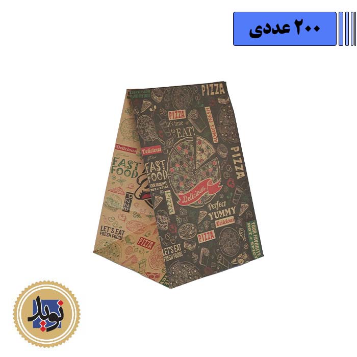 پاکت پیتزا 24 چاپی چهاررنگ مروارید-(200عددی)