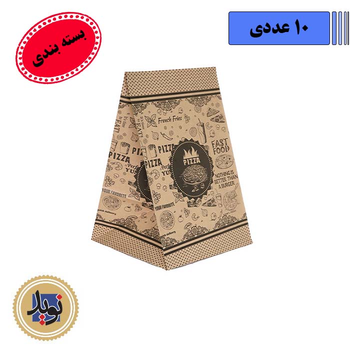 پاکت پیتزا 24 چاپی تک رنگ مروارید-(10عددی)